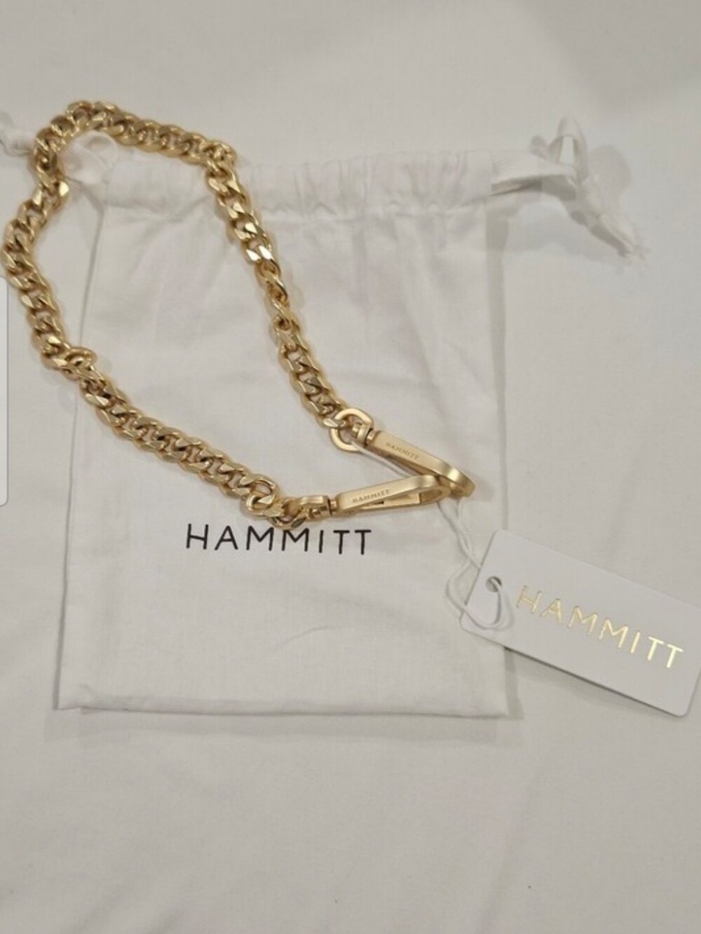 NWT Hammitt Metal Chain Shoulder Strap Brushed Gold + Original Dust Bag